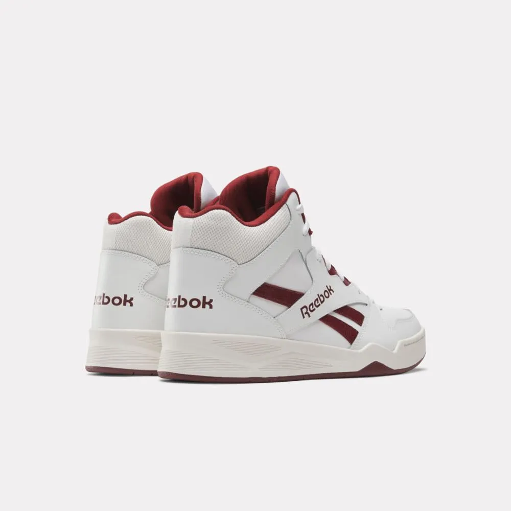 Reebok Footwear Men Reebok Royal BB4500 HI2 Basketball Shoes WHITE/RICHMAROON/VINTAGECHALK