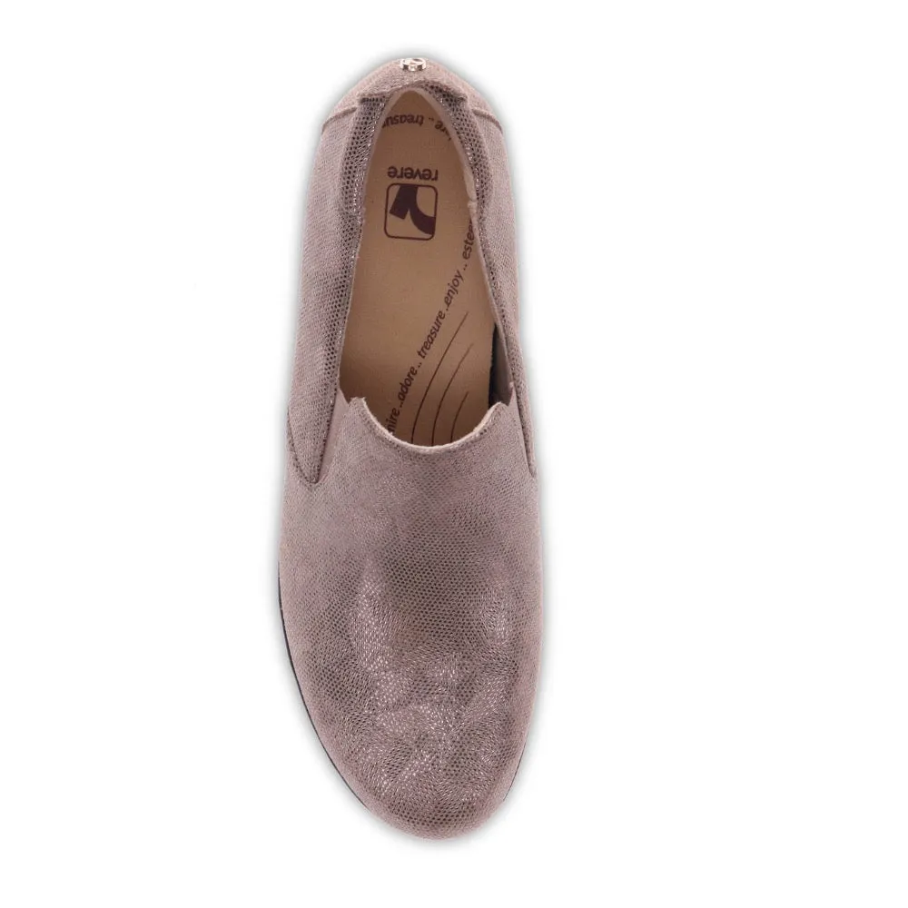 Revere Women's Jamaica Slip On Loafer Champagne Angle