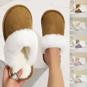 soft fuzzy Winter slippers Winter Warm Plush Slippers Home Indoor Non-slip Bedroom Floor Soft Fuzzy Slipper For Couple Fashion Solid House Shoes