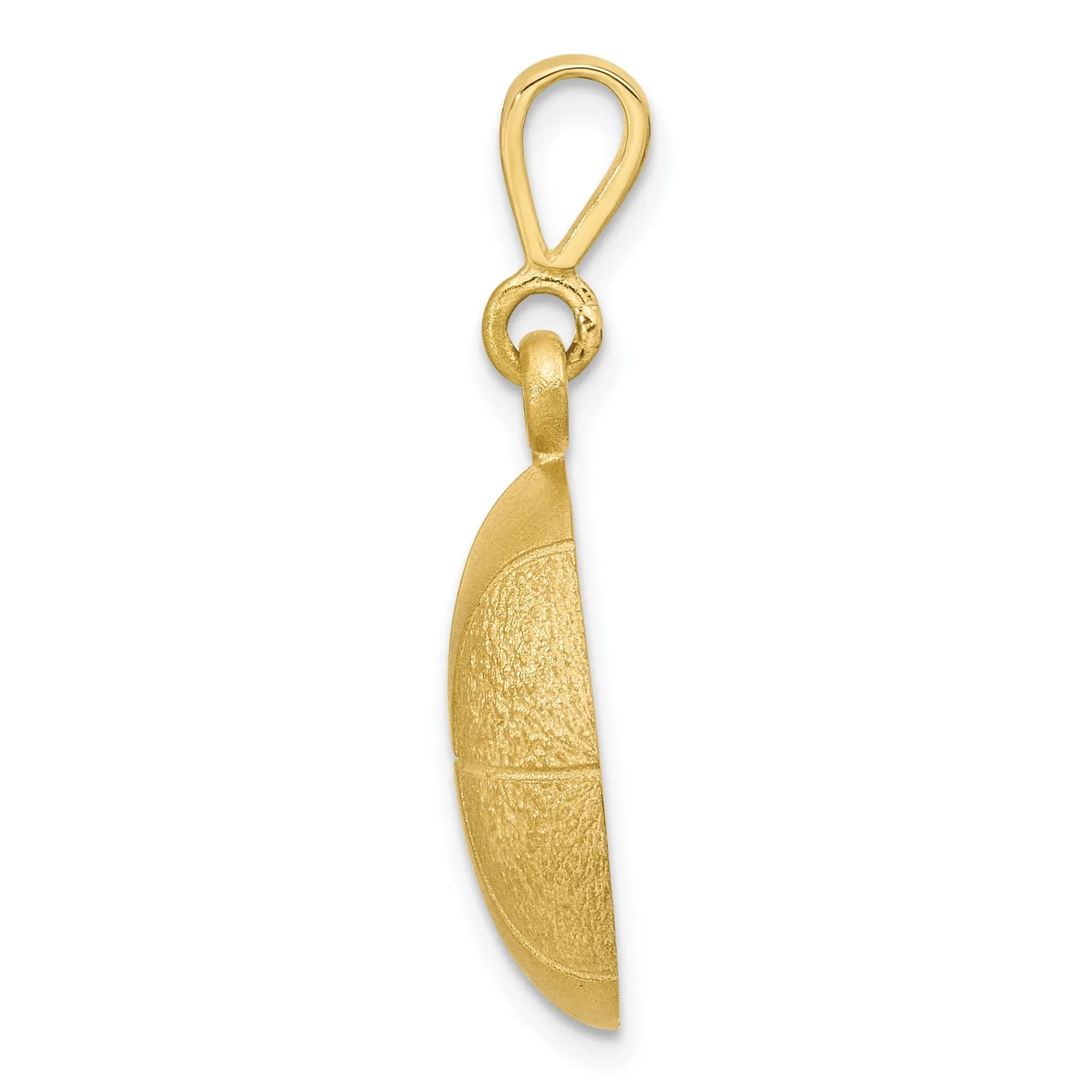 Solid 10k Yellow Gold Polish Basketball Pendant