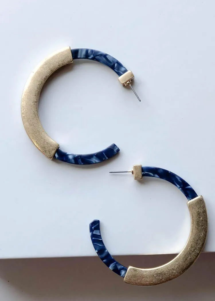 Tatsiana Resin Hoops- Navy