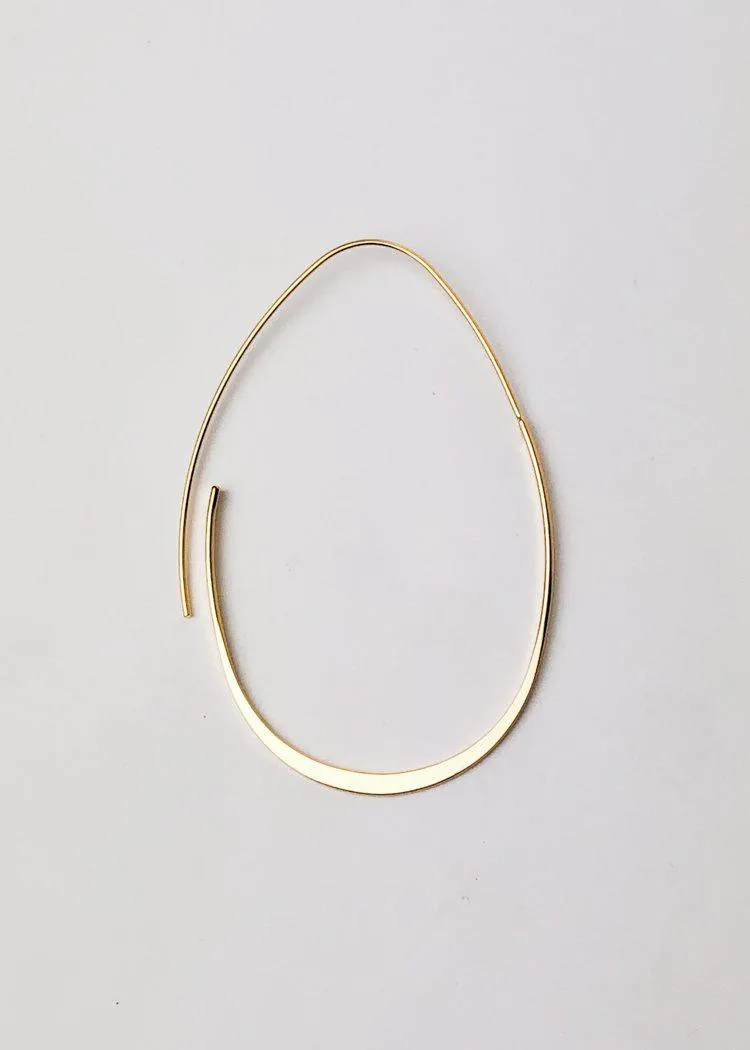 Teardrop Threader Hoops-Gold