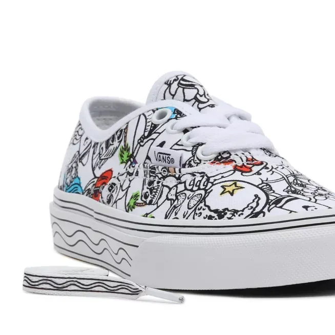 Vans scarpa sneakers da bambino Authentic tomaia in tela da disegnare a piacere VN0A3UIVARE DIY bianco