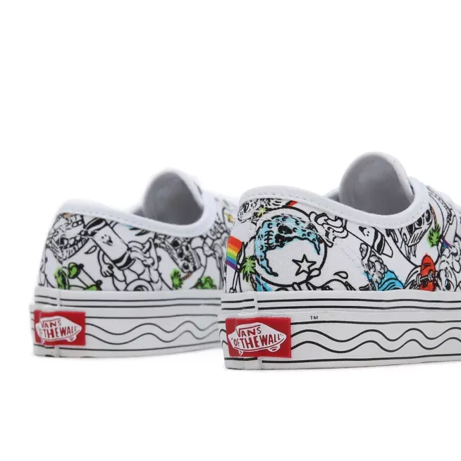 Vans scarpa sneakers da bambino Authentic tomaia in tela da disegnare a piacere VN0A3UIVARE DIY bianco