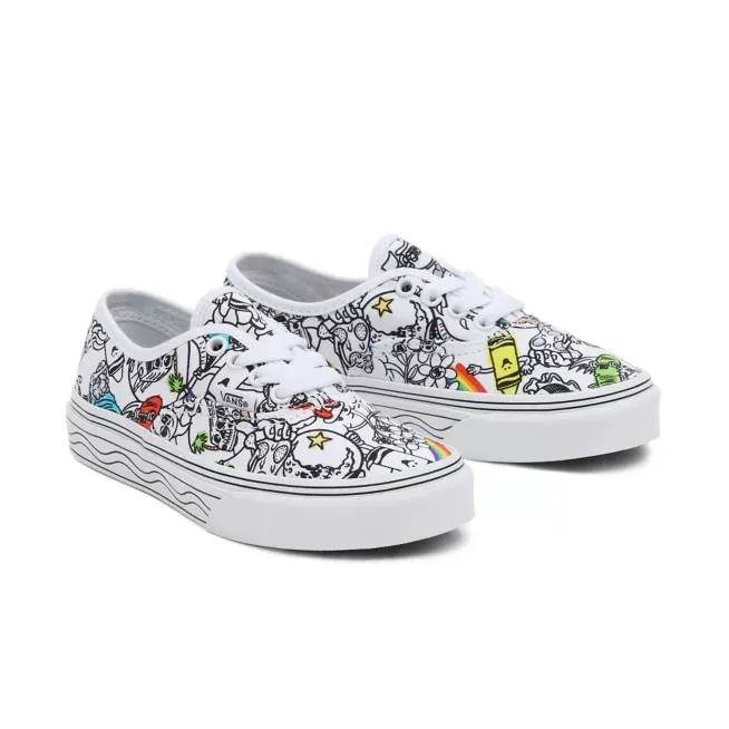 Vans scarpa sneakers da bambino Authentic tomaia in tela da disegnare a piacere VN0A3UIVARE DIY bianco