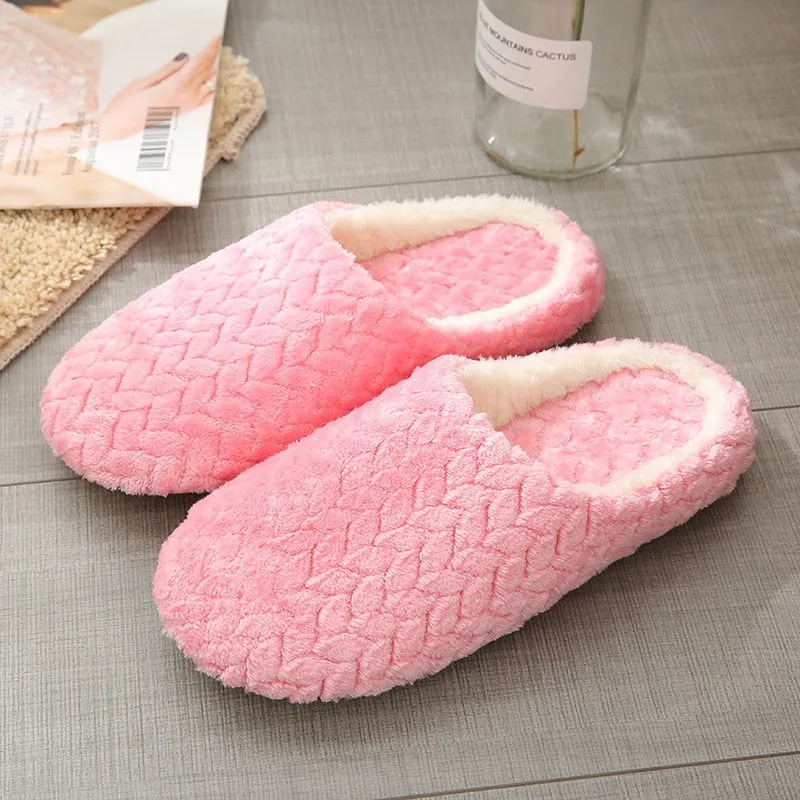 Women Indoor Slippers Warm Plush Lovers Home Slipper Anti Slip Autumn Winter Shoes Woman House Floor Soft Slient Slides SH072701