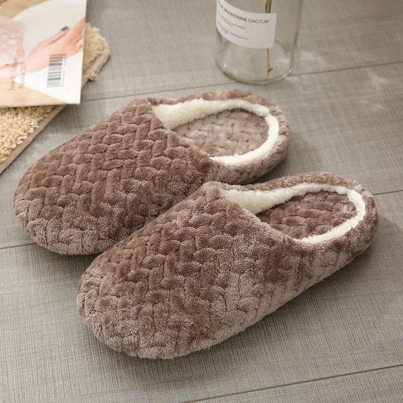 Women Indoor Slippers Warm Plush Lovers Home Slipper Anti Slip Autumn Winter Shoes Woman House Floor Soft Slient Slides SH072701